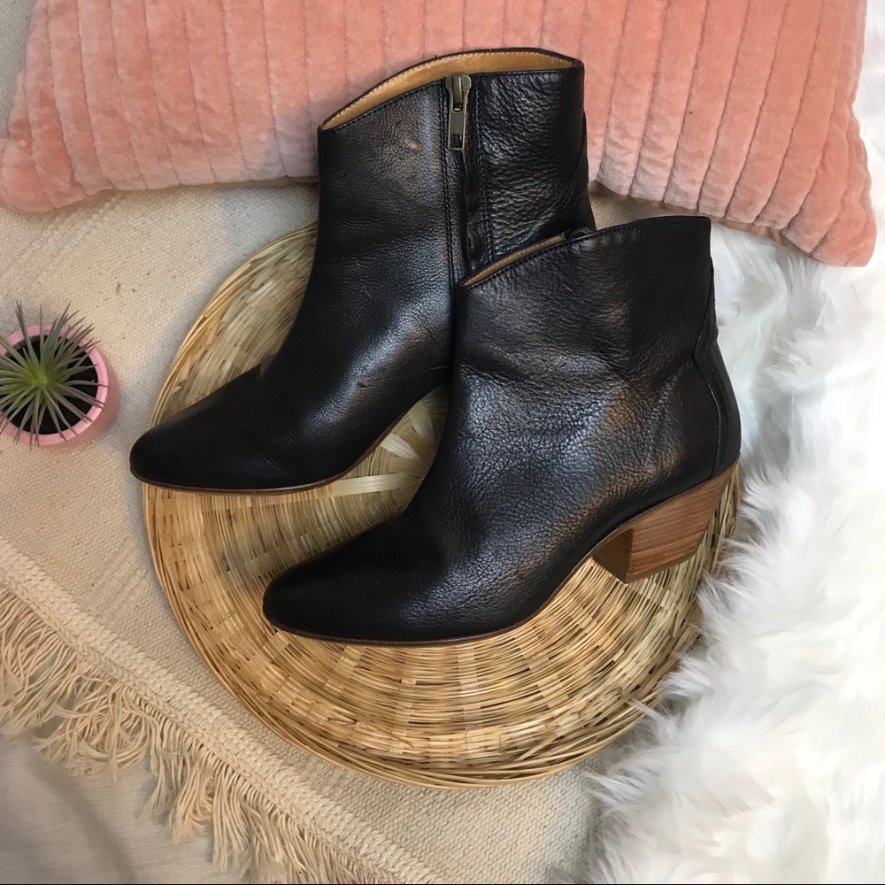 Isabel Marant Dacken Black Leather Heeled Boots